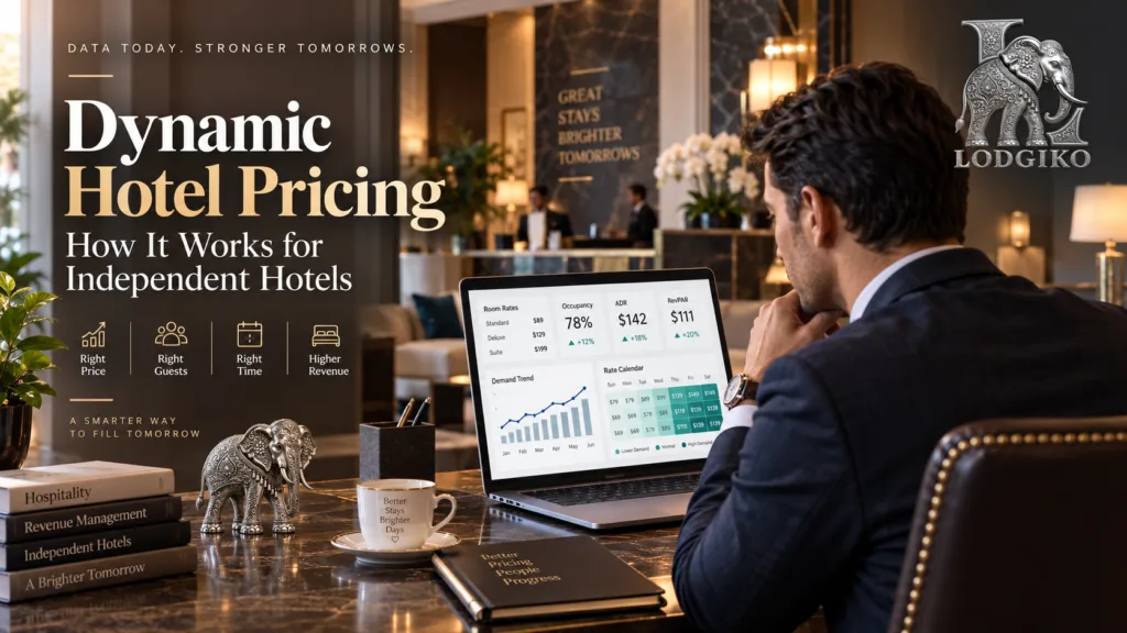 Dynamic hotel pricing strategy for adjusting room rates based on demand, occupancy, and seasonality.