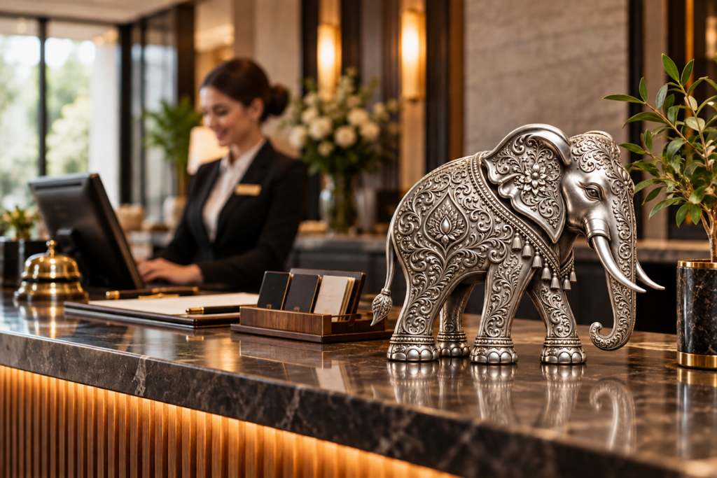 Small hotel owner reviewing revenue growth strategies and hotel booking performance